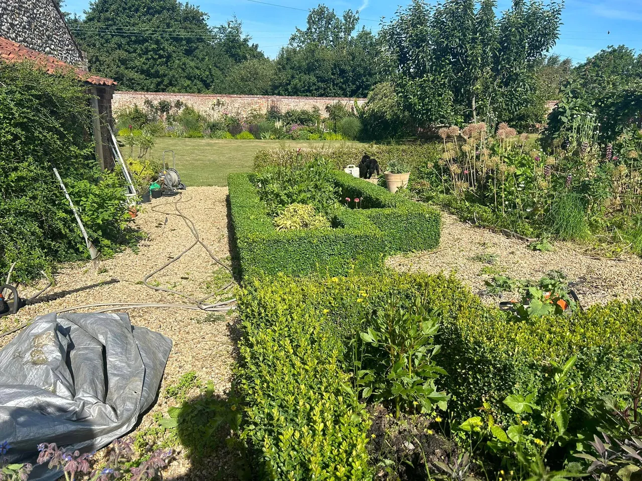 Well-established planting and hedgerows in North Norfolk